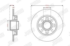 JURID Bremsscheibe Hinten voll für Peugeot 2008 I CU_ 208 CA_ CC_ CU Citroën