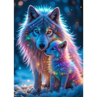 Snow Wolf Diamond Painting Kit for Adults 5D Full Drill DIY Wall Decor Set Kit