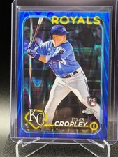 Tyler Cropley 2024 Topps Chrome Blue RayWave Refractor #60/150 (RC) - Royals