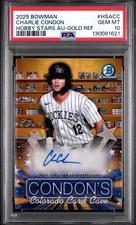 2025 Bowman - Charlie Condon Colorado Card Cave  Gold Auto #08/50 PSA 10