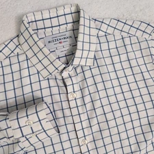 Mizzen Main Leeward Collection Performance Plaid Button Down Shirt Mens L Trim