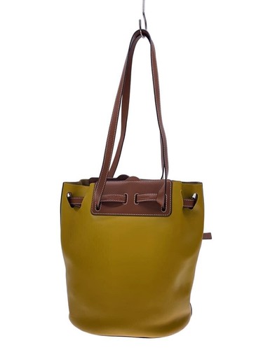 LOEWE Handbag Leather Yellow 061936 Used