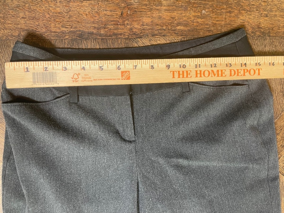 Express Editor dark gray flared dress pants slacks size 2L Long EUC View 6