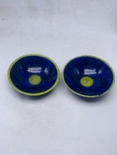 Lapis Lazuli Bowl with Serpentine Mix 2 Pcs Natural Handmade Stone Bowls