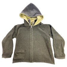 VTG Kiko Fleece Jacket Womens One Size Green Hooded Zip Up Earthy Autumn Retro