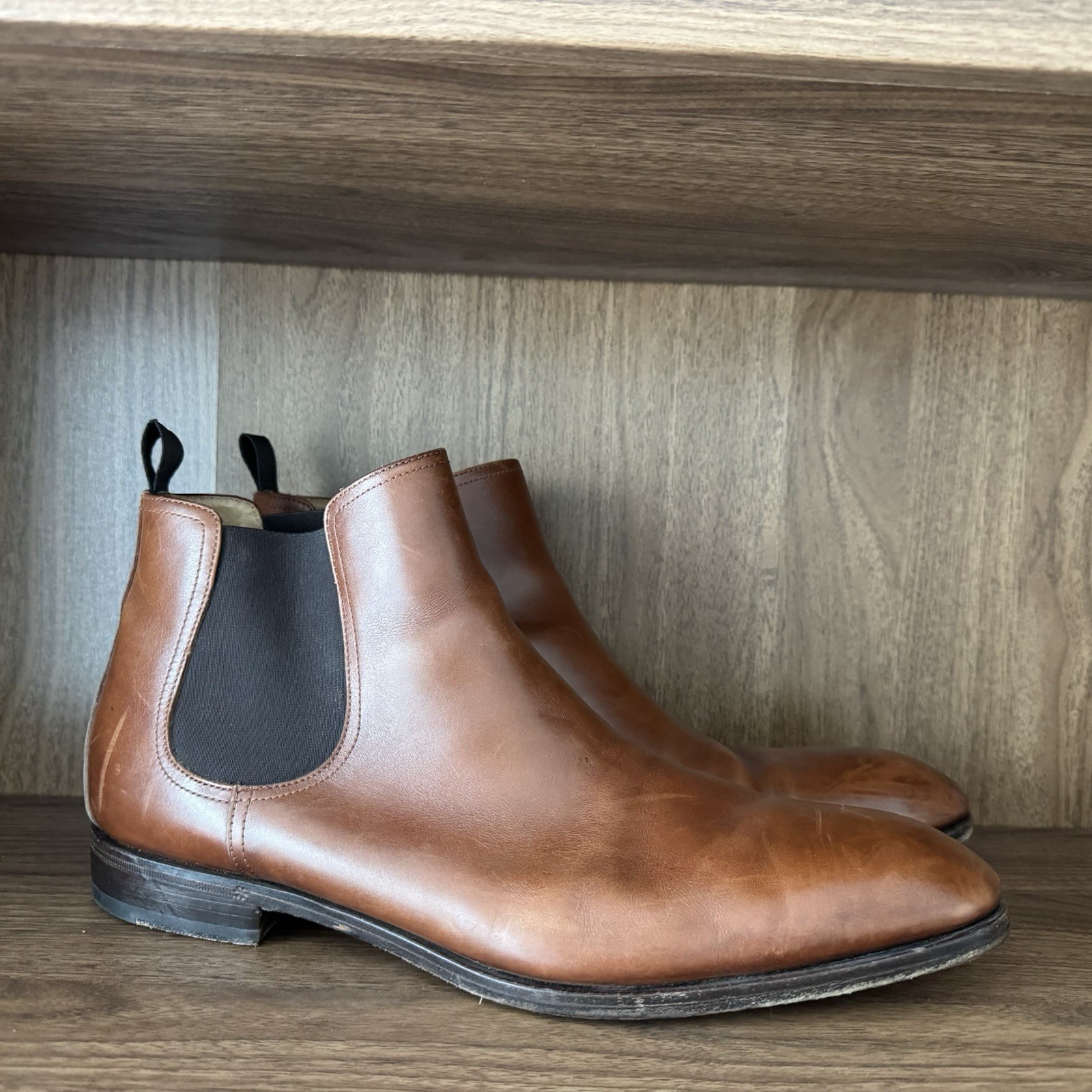 Vintage Barneys New York Leather Chelsea Boots Size 13 Made In Italy