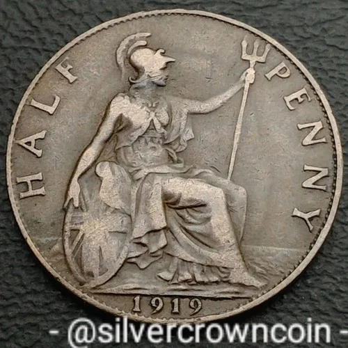 Photo of a 1919 George V Half Penny from an eBay listing that sold on Jul 8, 2026