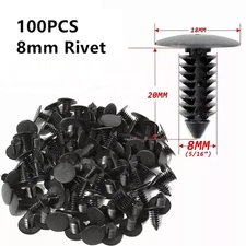 For 100x 8mm Bumper Clips Auto Car Hole Plastic Rivets Fastener Fender Push Pin