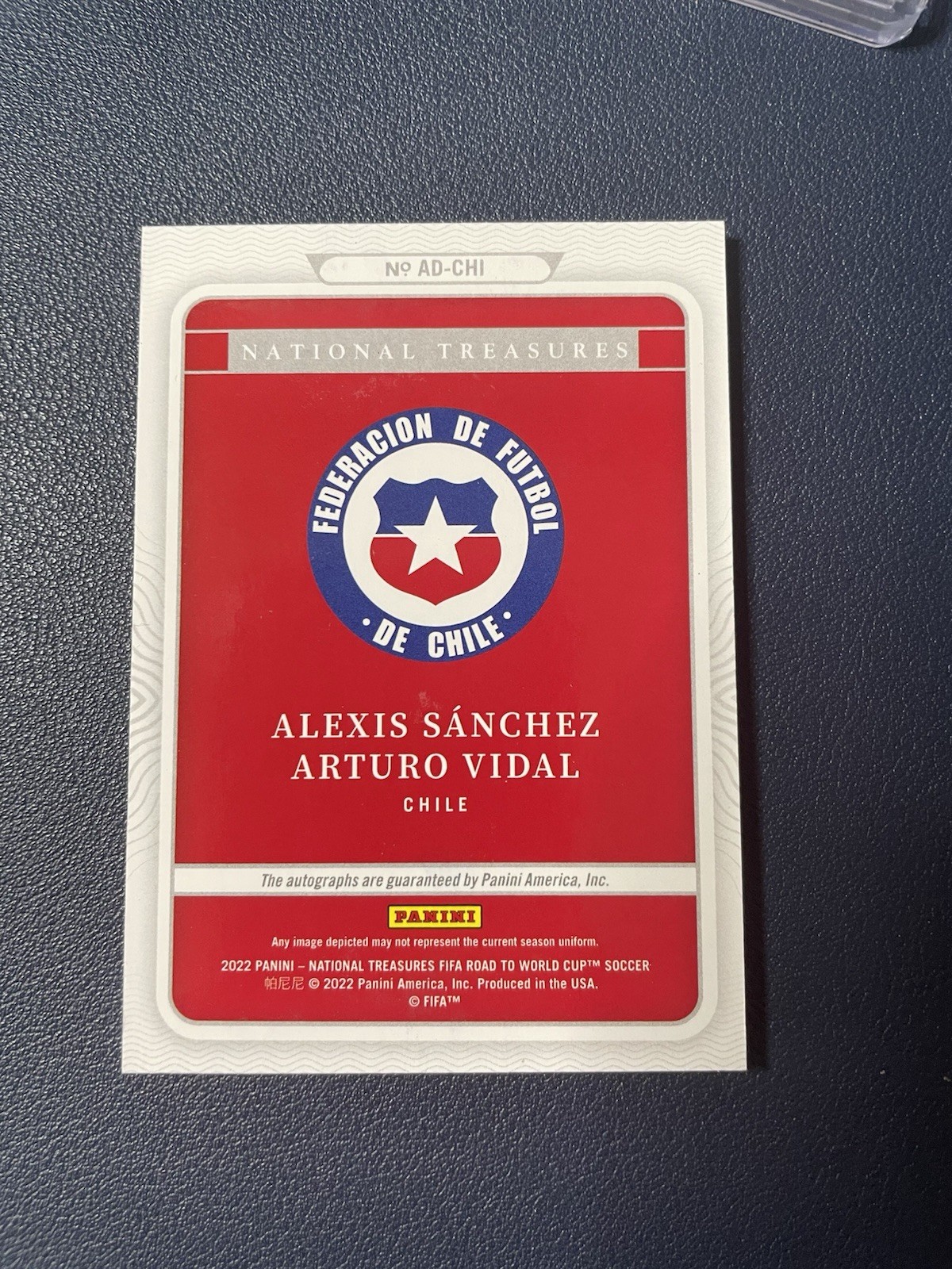 2022 National Treasures Dual Auto Alexis Sanchez Arturo Vidal /99 Chile Sign view 2