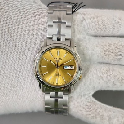 Seiko 5 Sports SNKL81K1 Automatik Gold Zifferblatt Edelstahl Neu Herrenuhr