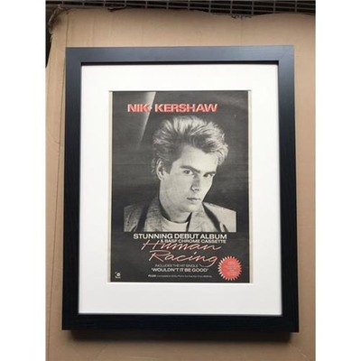 NIK KERSHAW HUMAN RACING (FRAMED) POSTER SIZED original music press advert from 