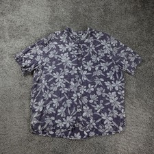 Reyn Spooner Hawaiian Shirt Mens XXL Linen Reverse Print Floral Lightweight