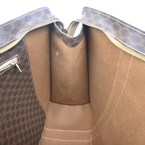 CELINE Logo Macadam Pattern Shoulder Tote Bag PVC Leather Brown GHW 65KA696 - Picture 10 of 16