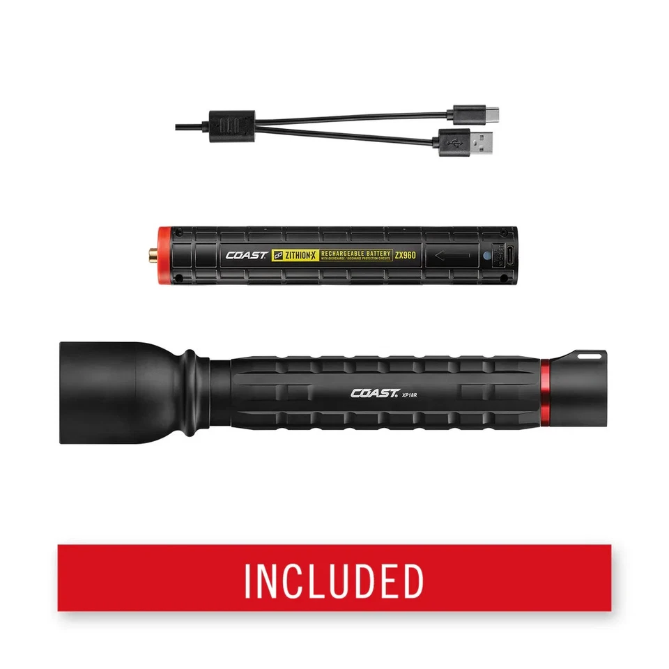 Linterna recargable COAST XP18R Slide Focus negra - 4900 altos lúmenes Foto 2 de 4