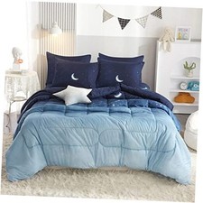 Bed in A Bag Comforter Set with Sheets - 7 Pieces Queen Moon With Sheets 