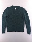 J Crew Sweater Women Small Green Wool Angora Rabbit Hair Long Sleeve Cable Knit