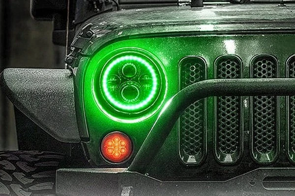 For Ford F-350 53-69 7" Round Black Projector LED Headlights w Switchback Halo Foto 2 de 4