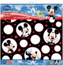 EK Success Disney Paper Pack 12"X12" 10/Pkg-Mickey Black, White Red; 5 Designs