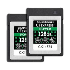 Delkin Devices 128GB Power CFexpress™ Type B Memory Cards (2PK)