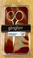 Gingher Classic Embroidery Sewing Scissors 4" in Tin box