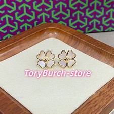 Romantic Tory Burch Flower Earrings   Gold Tone  Elegant Floral Design