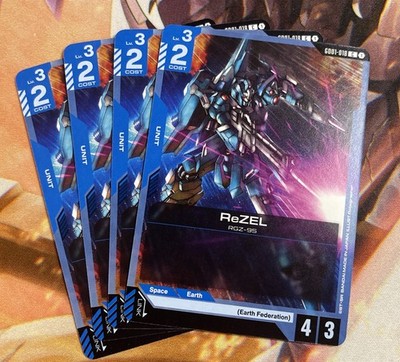 Gundam Card Game ReZEL GD01-018 C Playset Of 4 Newtype Rising | eBay