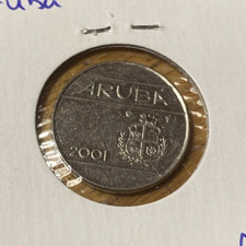 ARUBA 2001 AU 25 CENT COIN