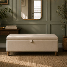 Large Ottoman Box Storage Seat Stool Trunk Toy Chest Cloth Blanket Folding Uk