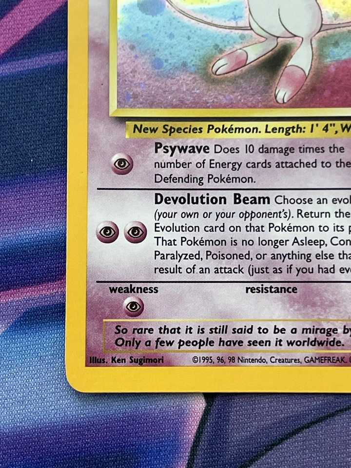💥 Mew w/ Swirl 2000 Pokemon Promo Holo Foil Black Star Rare Vintage Card No # 9 - Image 4 of 4