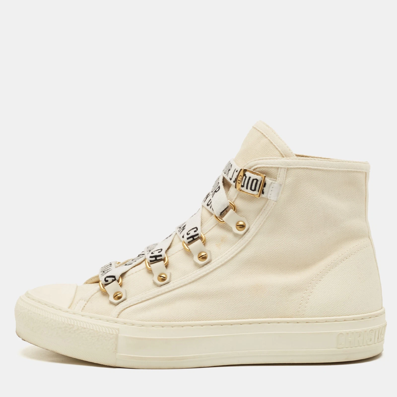 Baskets montantes Walk'n'Dior en toile blanche Dior pointure 39,5