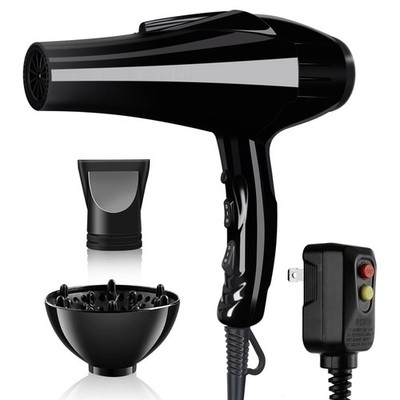 Hair Dryer, 3500 Watt Professional Salon Ionic Blow Dryer with AC Black