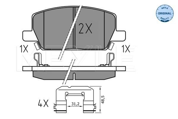 Bremsbelagsatz Scheibenbremse Vorne Meyle 025 223 1119 FÜR Chevrolet Opel-image