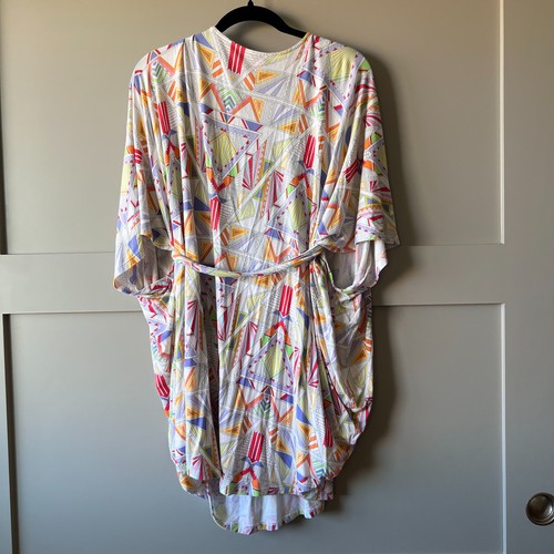 Mara Hoffman Swimsuit Coverup One Size Front Tie Geometric Kimono Beach Lounge - Picture 5 of 8