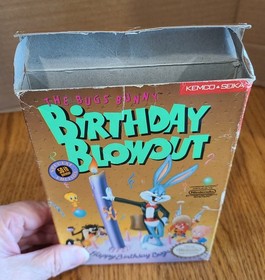 Nintendo NES The Bugs Bunny Birthday Blowout Box,cart,protector works