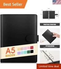 A5 Binder 6 Ring, Refillable Notebook Planner Cover, Small Leather Organizer ...