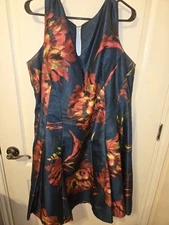 Gabby Skye Women's Sleeveless Fit And Flare Floral  Cocktail Dress Size 18