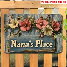 Nana's Place Retro Vintage Metal Tin Signs Garden Home Wall Decor Grandma Gifts