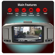 Whistler D2200S Dual Dash Cam Automotive Digital Video Recorder - New !!!