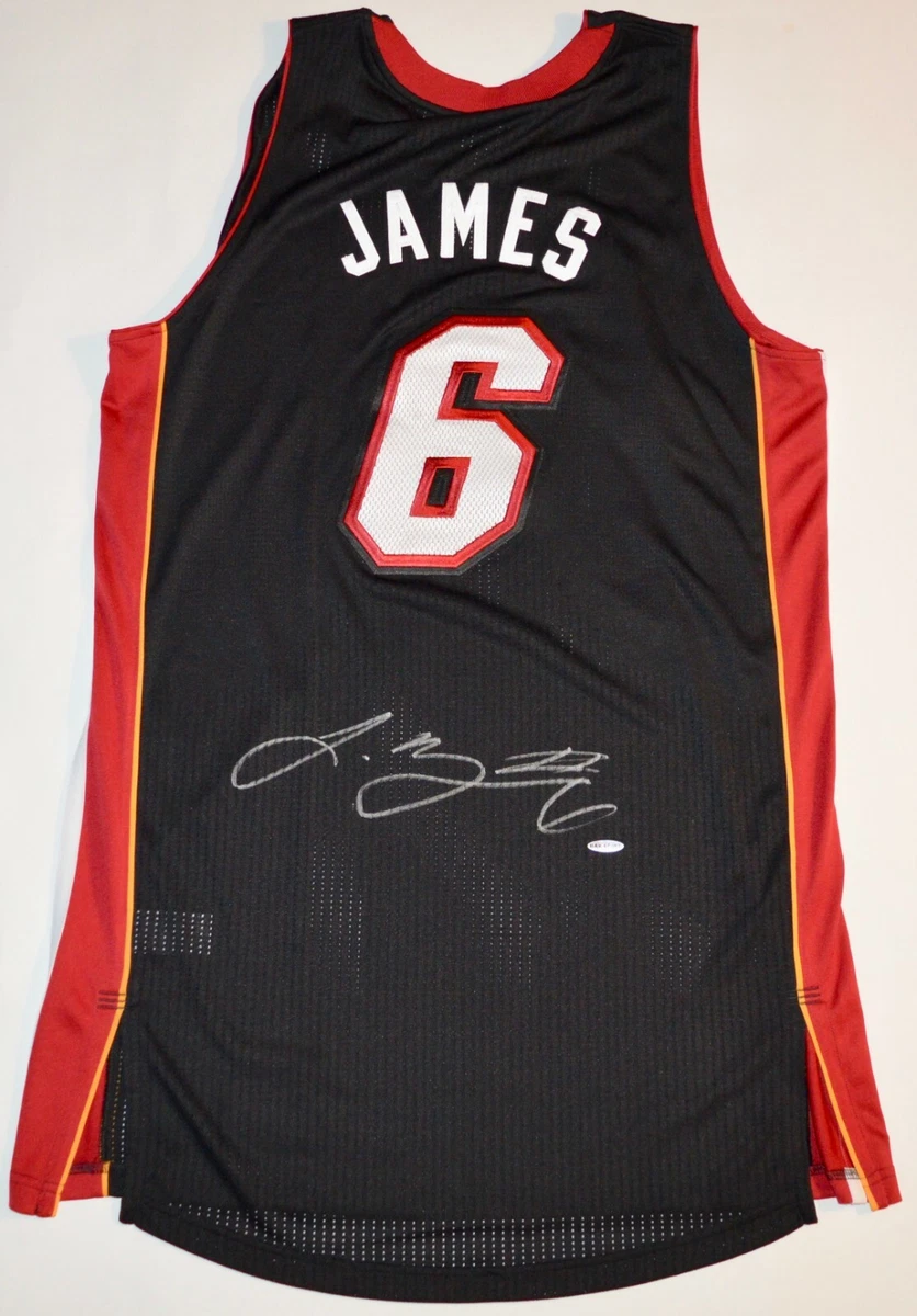 Lebron james signed miami heat best sale jersey