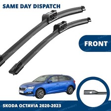 Front Windscreen 28" 18" Flat Aero Wiper Blades Pair for Skoda Scala 2019-2024