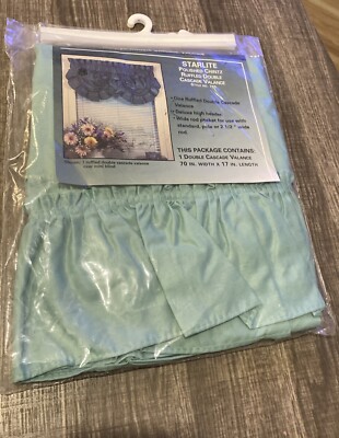 Starlite Ruffled Double Cascade Valances Green 70'' X 17'' Over Mini Blind