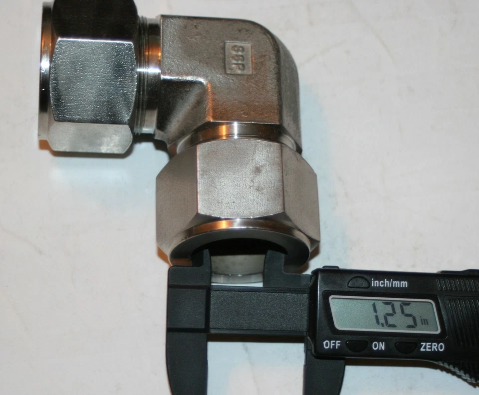  1 1/4" Tube Union Elbow Fitting 316s (Brass Ferrules) SSP Duolok ISSD20UE - Image 4 of 4