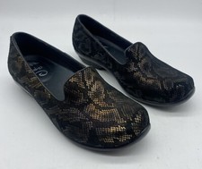Dansko Olivia women's Bronze Black Snake Suede Slip On Shoes Size 36 Good Shape 