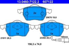 ATE 13.0460-7122.2 BRAKE PAD SET, DISC BRAKE FRONT AXLE FOR AUDI SEAT SKOD