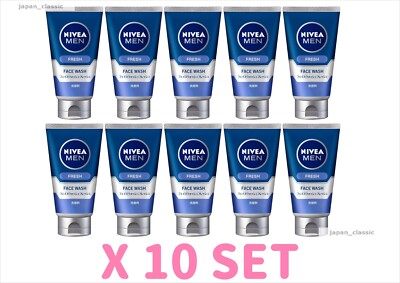 NIVEA MEN KAO FACE WASH FRESH FOAMING FACIAL CLEANSER FOR MEN 100g X 10 SET