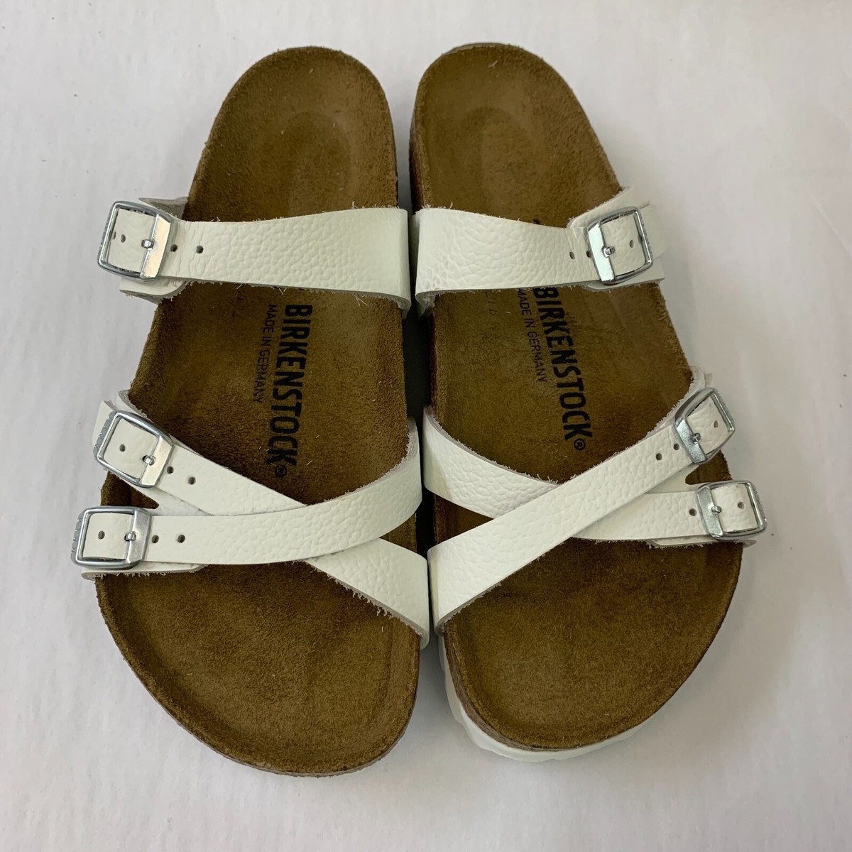 Birkenstock New w/ Box Franca White Natural Leather Narrow Width