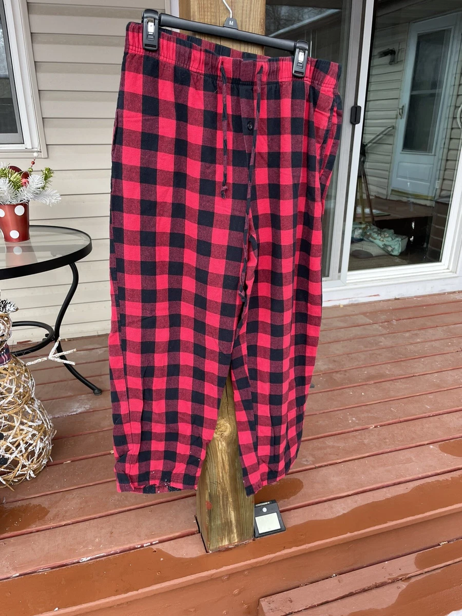 Mens red and clearance black plaid pajama pants