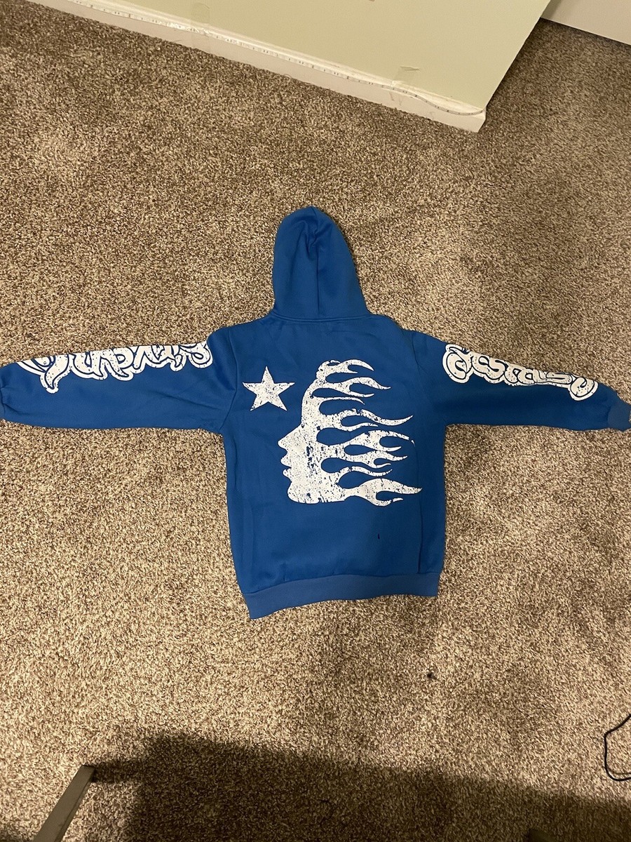 Hellstar Studios Blue Hooded Sweatshirt Blue - Brand New w/Tags