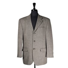 Ralph Lauren Mens 40R Beige Tweed Wool Sport Coat Blazer 3 Button Business