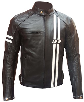Giacca Uomo Moto Custom Pelle Protezioni CE Rimovibili 46 48 50 52 54 56 58  | eBay